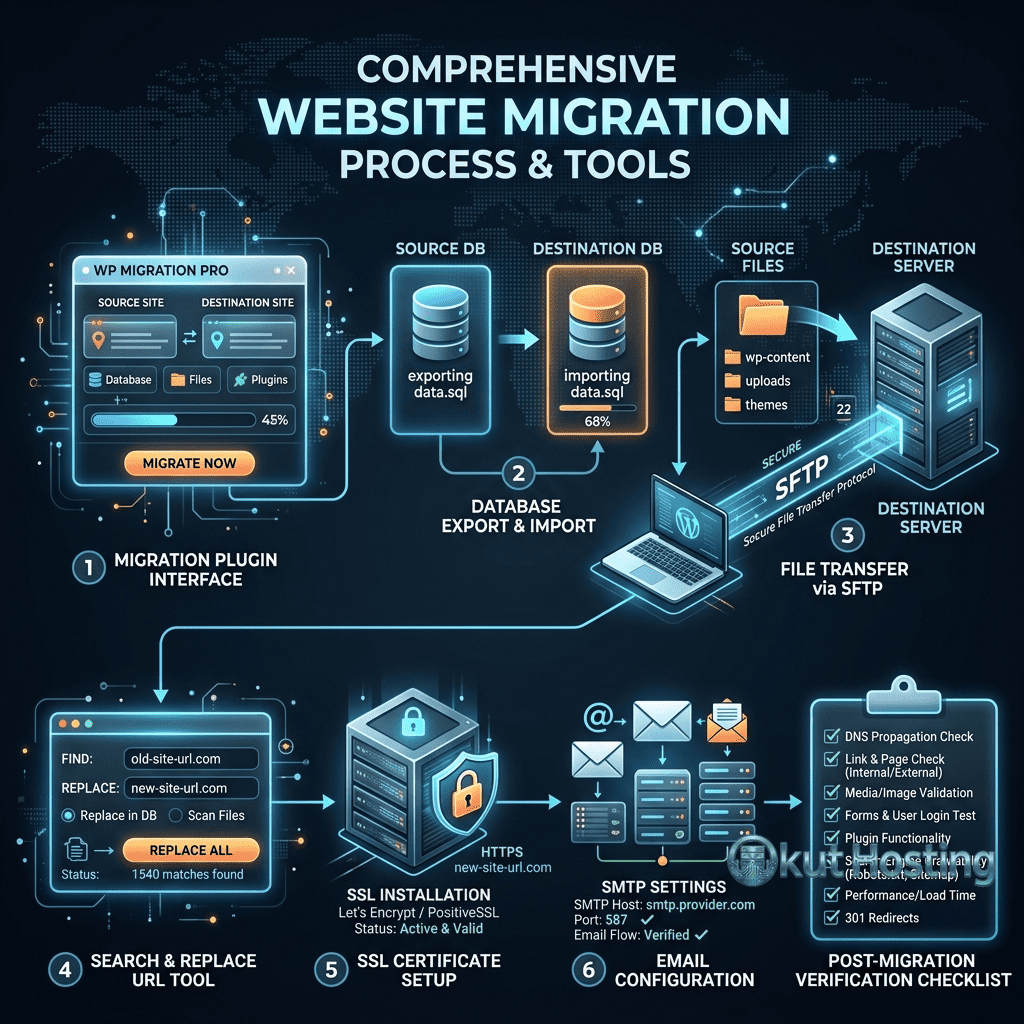 WordPress migration tools and verification